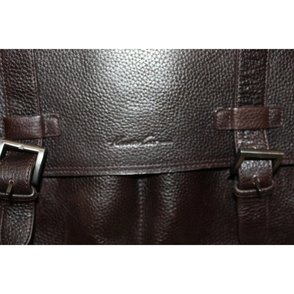 Kenneth‎ Cole NY Brown Leather Briefcase Mens EUC Messenger Bag Laptop Bag